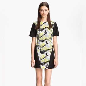 Tibi Isosceles geometric green dress